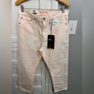 Levi's Women's Wedgie Straight Fit Denim Peach Jeans 31 Free People Tie-Dye